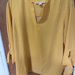 Michael Kors Mustard Floral Blouse